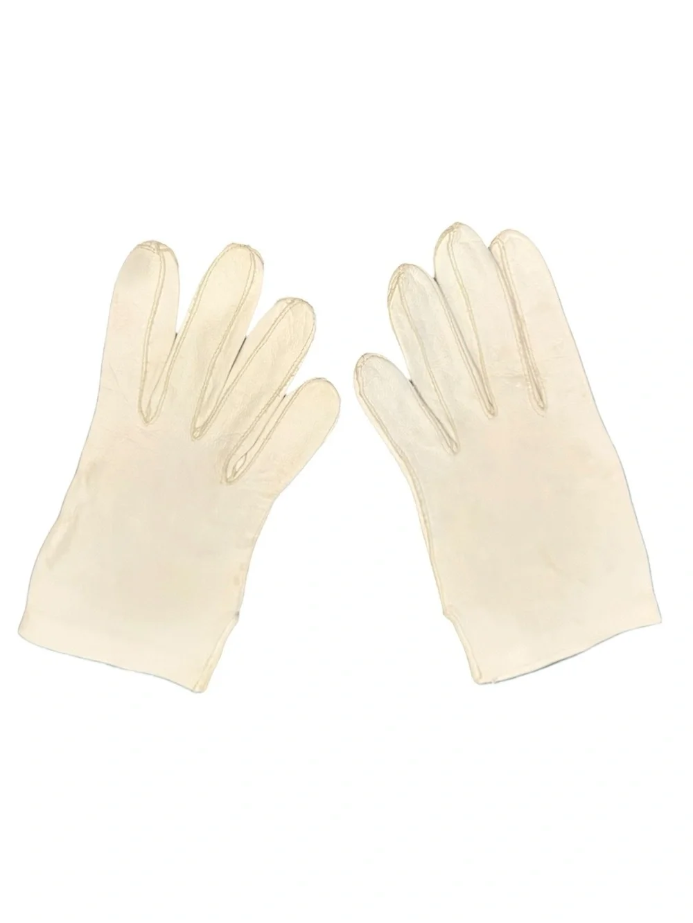 Vintage Cream Leather Gloves - Classic Pair Sz 7